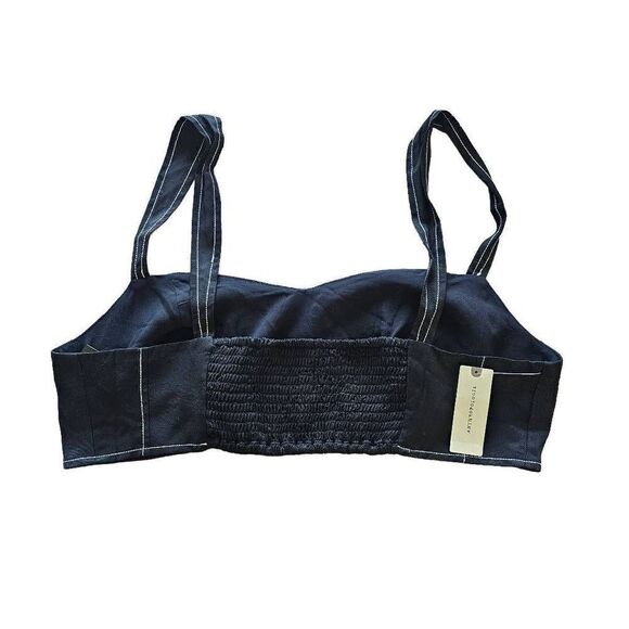 Anthropologie womens Sz L black crop top new - Picture 4 of 8